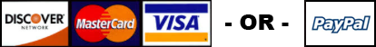 major credit cards and paypal accepted