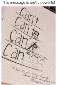 I can't can't can can through Christ